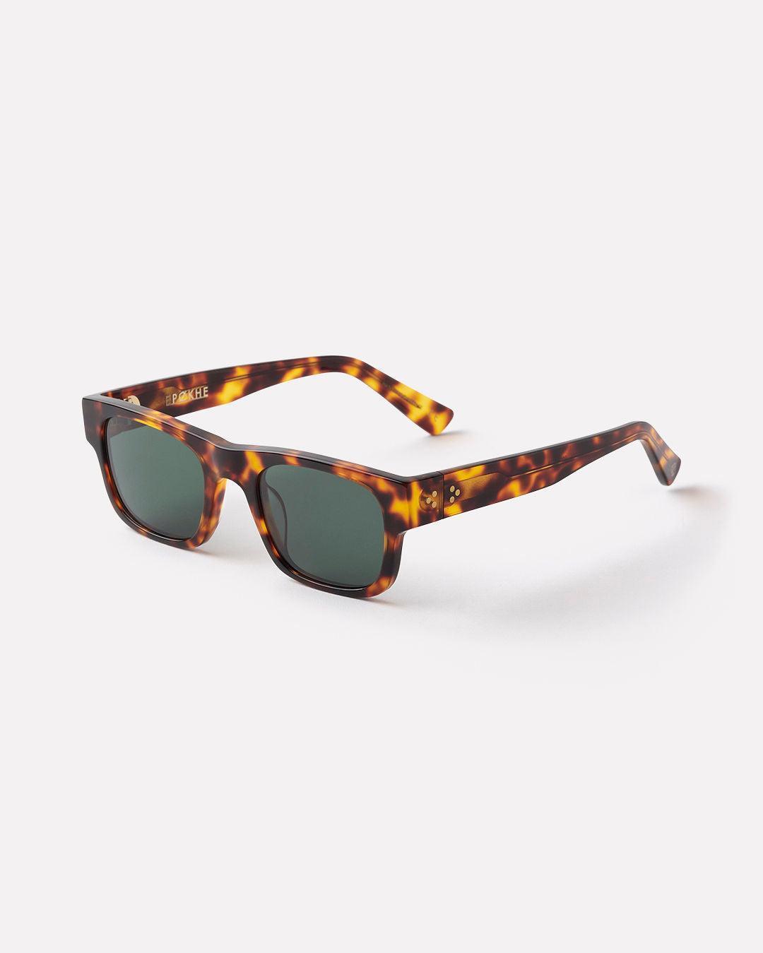 Uzi - Tortoise Polished / Green - EPOKHE EYEWEAR Sunglasses #