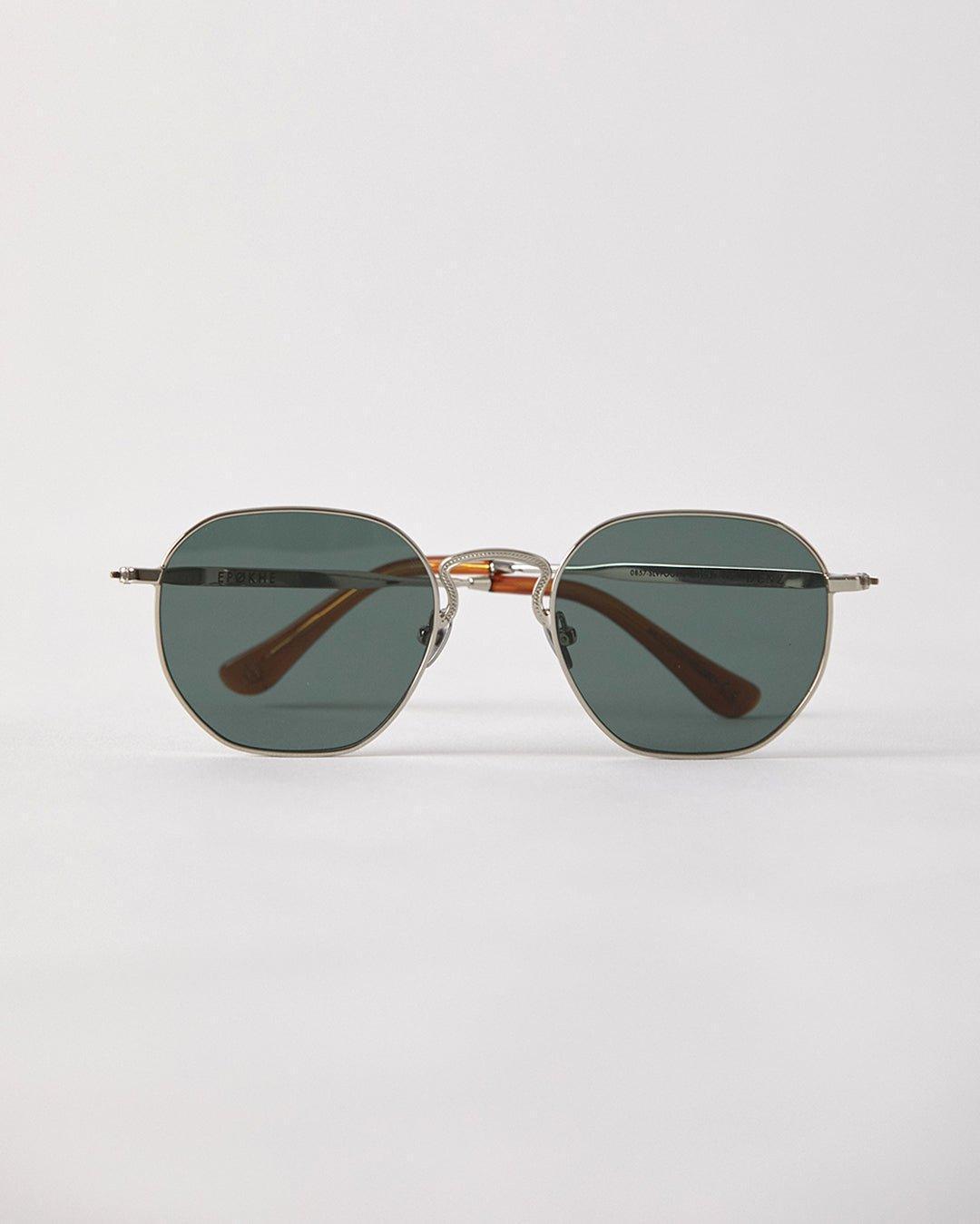 Denz - Silver Polished / Green - Sunglasses - EPOKHE EYEWEAR